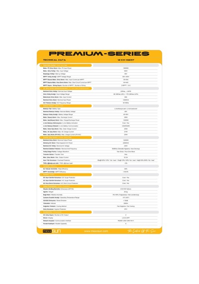 Mexxsun - Premium 48v 12kw Akıllı Inverter