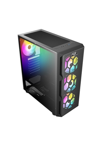 PowerBoost VK-D501M 650W 80+ USB 3.0 ATX Mesh Single Ring Rainbow Bilgisayar Kasası