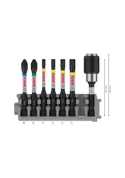 Professional Accessories Accessories 7 Parçalı Tornavida Ucu Seti Impact Control, T/pz/ph Uçlar - Uzunluk: 25 Mm, Evrensel Tutucu Quick Release, Pick And Click, Darbeli Matkap Aksesuarı