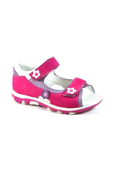 Bayrak Ty.11 Hakiki Deri Pembe Mor Ortopedik Kız Çocuk Sandalet Mor - Pembe