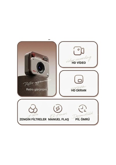 48 Mp Mini  Retro Tasarımlı Video Kayıt Şarjlı Mini Kamera Aksiyon Kamera