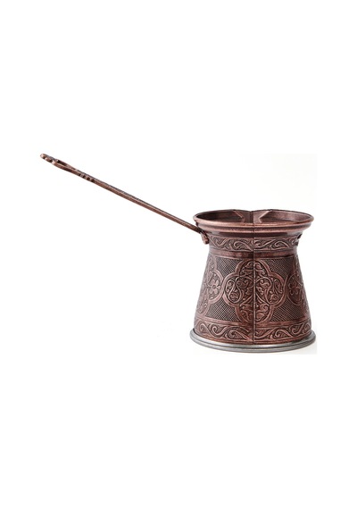 Metal Desenli Cezve No:6 - Kahverengi - 390 Ml