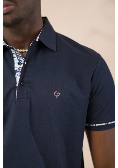 Paul Martin Regular Fit Yaka Garnili Pamuklu Polo Yaka T-shirt Lacivert