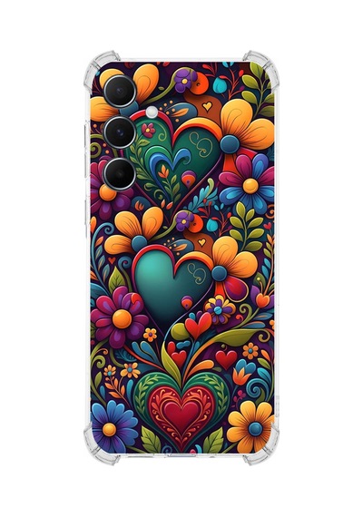 Printify Samsung Galaxy A56 İle Uyumlu Düşlerin Dansı Serisi Çiçeklerin Dansı Tasarımlı Uv Baskılı Köşe Korumalı Antişok Kılıf Şeffaf