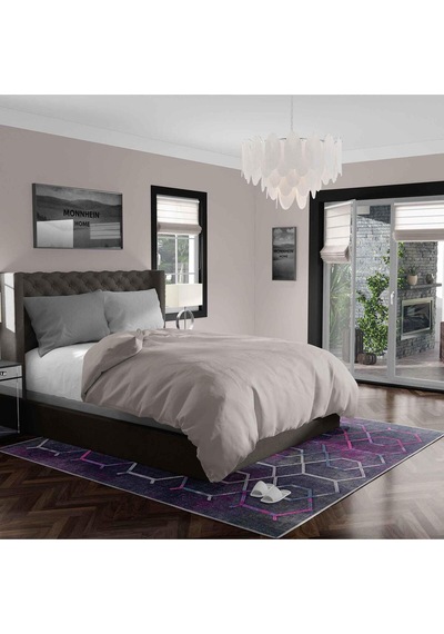 Kaymaz Taban Yıkanabilir Halı Mutfak, Salon, Yatak Odası İçin Modern Dijital Baskı Halı Slnhalı67 - 264 Çok Renkli