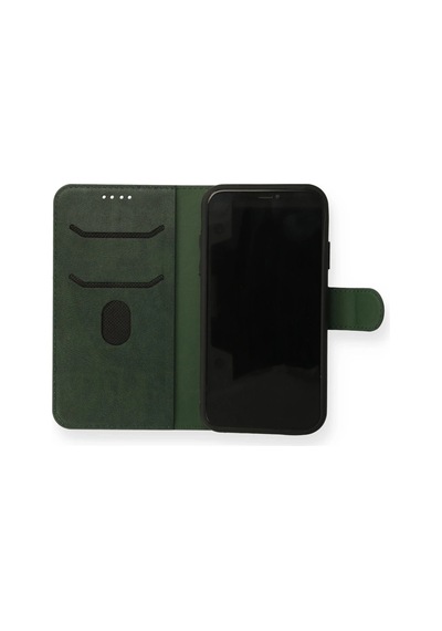 Newface - 974 - iPhone Uyumlu 13 Mini Kılıf Trend S Plus Kapaklı Kılıf - Csmo-tex - - Yeşil