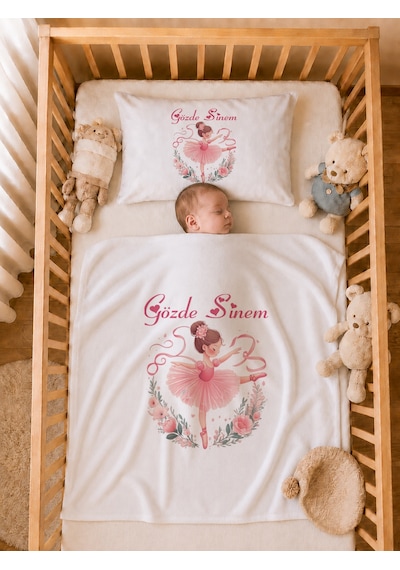 Pia Baby İsme Özel Kız Bebek Hastane Çıkışı 12 Parça %100 Pamuk Organik Baskılı Kese Hediyeli Set 105811k0x Ekru
