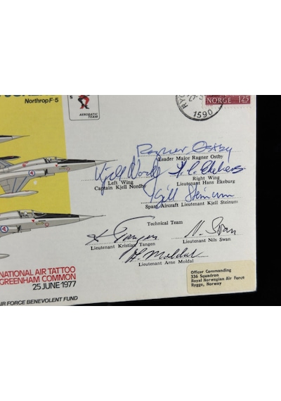Royal Norwegian Air Force Norveç Kraliyet Hava Kuvvetleri 1977 Islak İmzalı Limited İlk Gün Zarfı