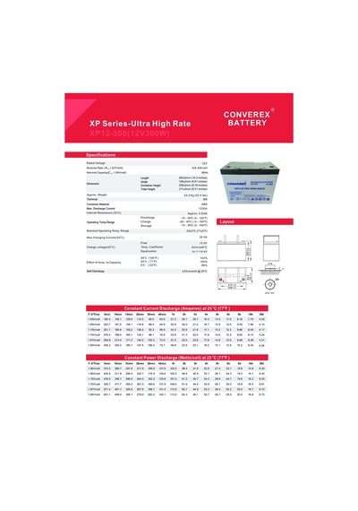 Converex Xp12-300 12v 90ah High Rate