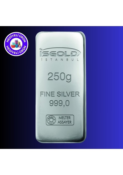 E-gümüş Işgold 250gr Külçe Gümüş