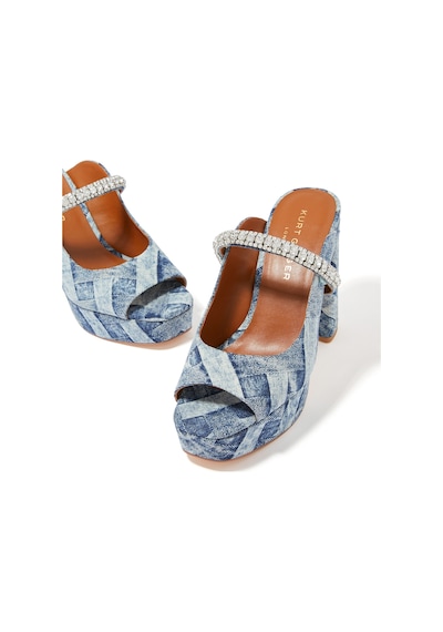 Kurt Geiger Şık Platform Topuklu Peep-toe Sandalet Mavi