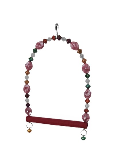Markapet Boncuklu Ve Tünekli Kuş Salıncağı 10 Cm-14 Cm Bordo