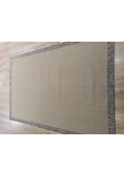 Çam Halı Sisal 9709 Bej / Gri Bordürlü Jüt Sisal Kilim - 80x300