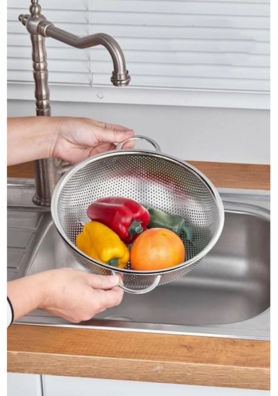 Cooker Yk1428 Çelik Süzgeç 28 Cm Gri