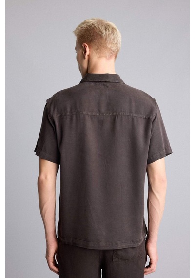 Defacto Regular Fıt Tencel Kısa Kollu Gömlek E2530ax26smbn339 Kahve-bn339
