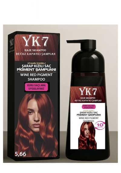 Yk7 Kozmetik Şarap Kızılı 5.66 Beyaz Kapatıcı Şampuan 300 ML