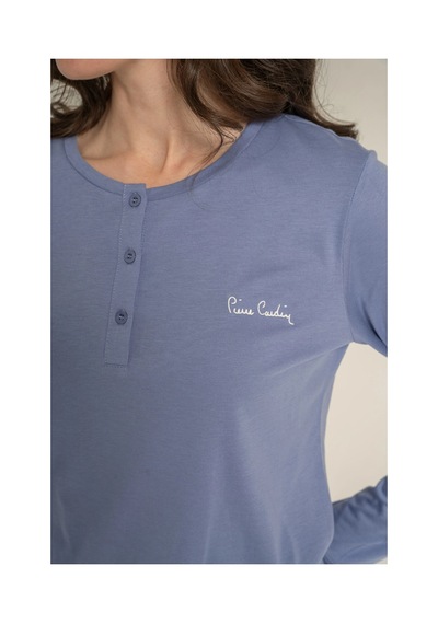 Angbutik Pierre Cardin Pc9270-s Kadın Uzun Kollu Pijama Takımı mavi