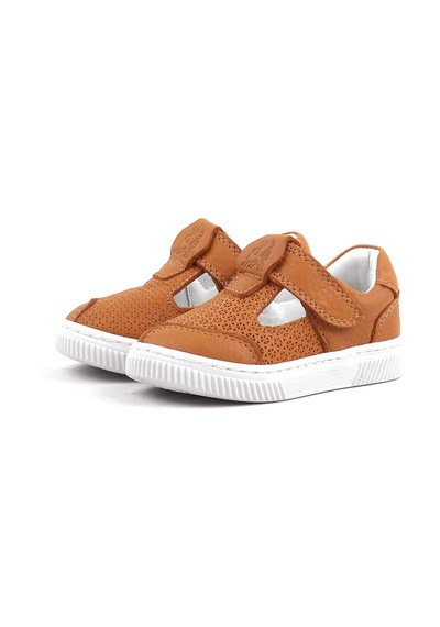 Rakerplus Bheem Hakiki Deri Turuncu Cırtlı Bebek Sneaker Sandalet Turuncu