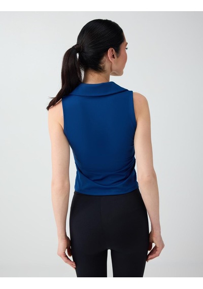 Jimmy Key Kobalt Polo Yaka Kolsuz Dar Kesim Örme Bluz 6sw036794165