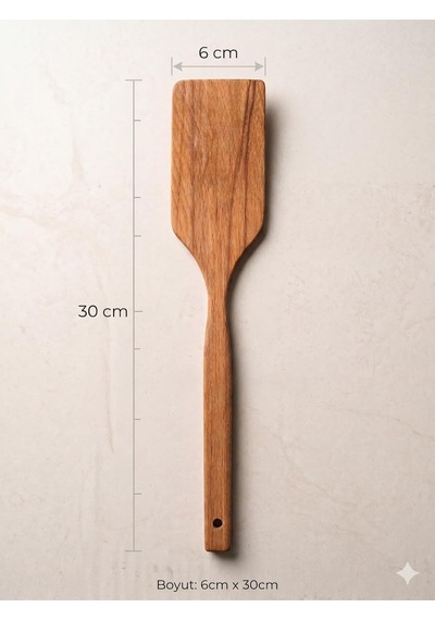 Şimşir Ahşap Spatula, Doğal Ve Hijyenik, Bakteri Barındırmaz, 6x30 Cm, Pilav Kaşığı Ve Yemek Çevirici