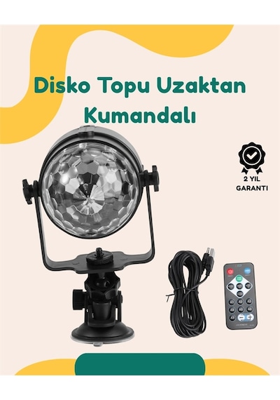 Müzik Ritmine Uyumlu 7 Modlu Renkli Disko Topu Işığı .