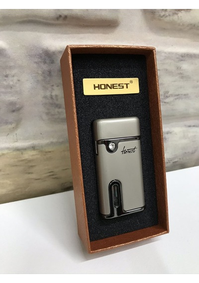 Honest Marka Rüzgar Çakmağı Gaz Göstergeli Gümüş Gri