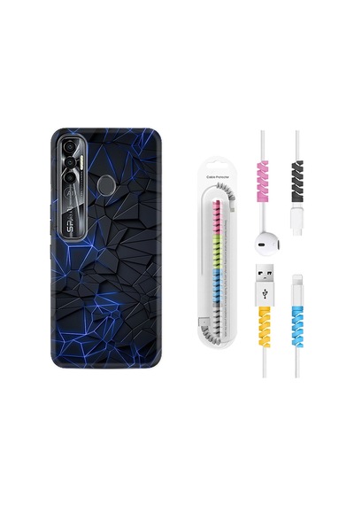 Tecno Spark 7 Pro Kılıf Kablo Koruyuculu Karmaşık 1874