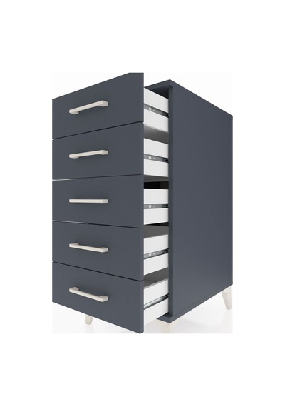 Kronos Komodin 5 Çekmeceli 44x59x96 Antrasit-antrasit Antrasit