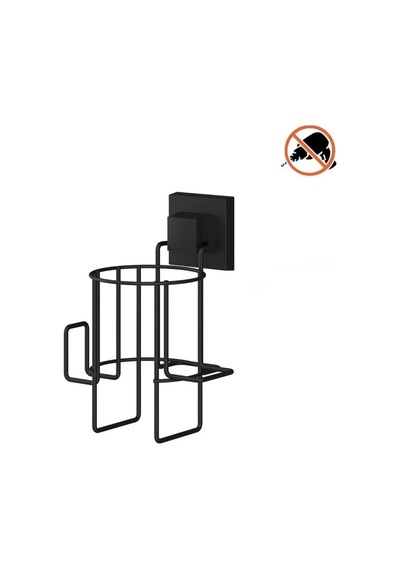 Tekno Tel Ef-262 Siyah Saç Kurutma Makinesi Askısı Yapışkanlı Deliksiz Fön Makinesi Tutacağı Siyah