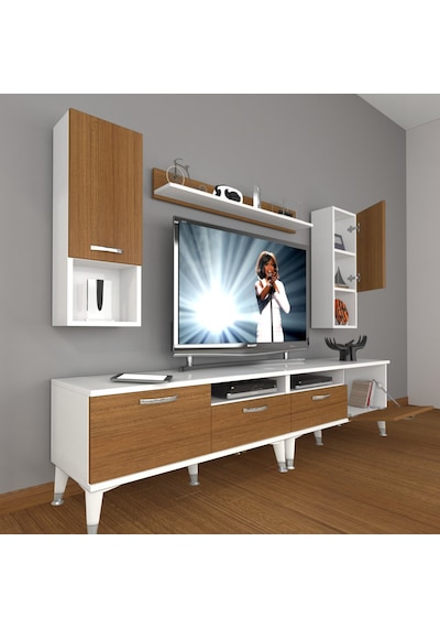 Decoraktiv Eko 5220da Mdf Silver Tv Ünitesi Tv Sehpası Beyaz - Ceviz