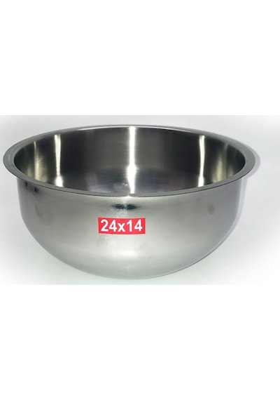 Paslanmaz Çelik Mayonez Karıştırma Kabı Yuvarlak Saklama 24*14 Cm