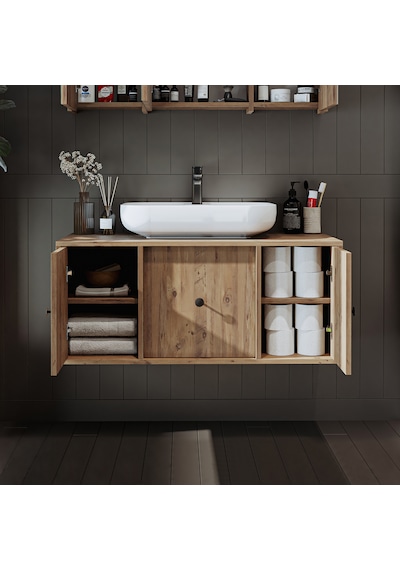 Ayaksız Oval Lavabolu Mdf 105 Cm Çekmeceli Banyo Dolabı Atlantik Atlantik Çam Ayaksız Oval Lavabolu Mdf 105 Cm Çekmeceli Banyo Dolabı Atlantik Atlantik Çam