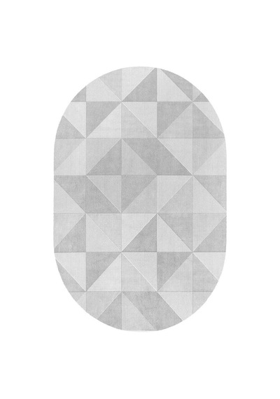 Etnik Craft Madre Modern Desenli Oval Halı Md04 Gri Krem-gri