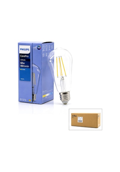 Philips Corepro St64 Led Filament Rustik Ampul 7w E27 - 2700k, 806 Lümen, Cam Gövde, Kod 346758 00- 10'li Paket Diğer