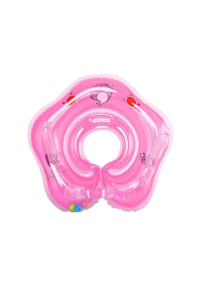 Pembe Zilli Bebek Yüzme Boyun Simidi Emniyet Kilitli Bebek Simiti Bebek Boyunluk Deniz Boyunluğu Pembe