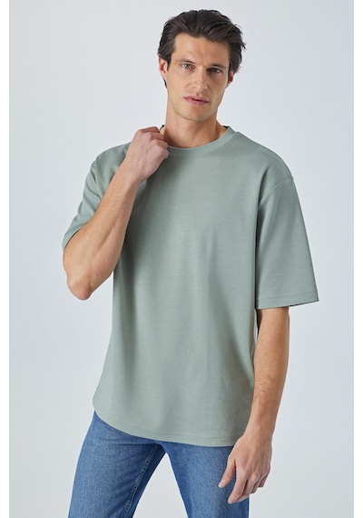 Grimelange Hıson Erkek Relaxed Bisiklet Yaka Kısa Kollu Yeşil T-shirt Yeşil