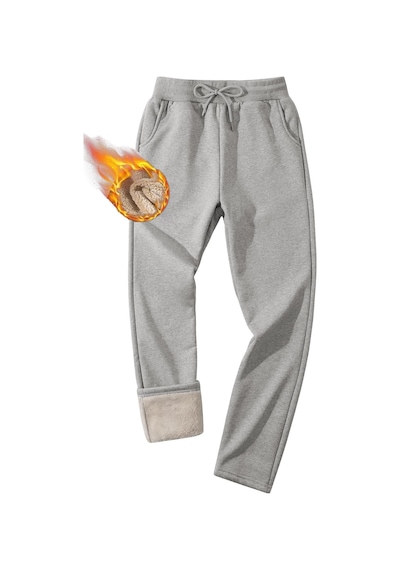 Ghassy Co. Ghassy Co. Erkek Ultra Termal Kışlık Sherpa Astarlı Aktif Koşu Normal Paça Jogger Eşofman Altı GRİ MELANJ