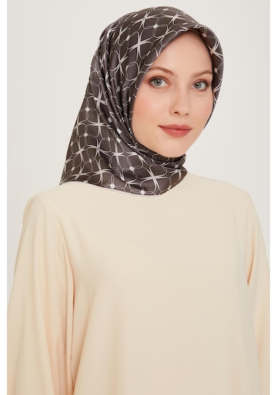 Armine İpek Eşarp 2025 Kış - 9207-85 Twill - Füme