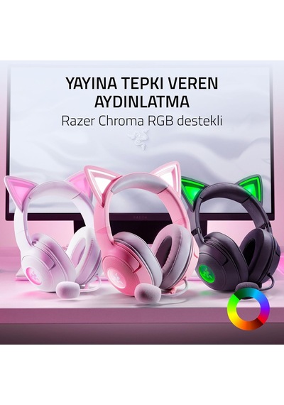 Razer Kraken Kitty V2 - Kablolu Rgb Kulaklık Kedi Kulaklı Reakti