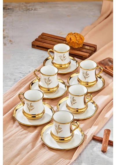 Cooker 6 Kişilik 180 Ml Porselen Çay Ve Kahve Fincan Takımı Ckr3460 Beyaz