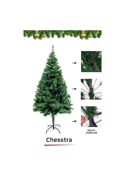 Kutulu Ayaklı Süsleme Seti Yılbaşı Çam Ağacı Renkli Işığı Yeni Yıl Süsleri Noel Paket 90 Cm 80 Dal Standart