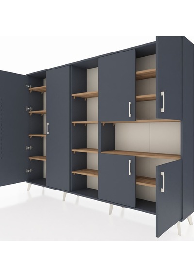 Arges Dolap 13 Raflı 6 Kapaklı 220x30x163 Antrasit-antrasit/çam Antrasıt/atlas Çam - Antrasıt Arges Dolap 13 Raflı 6 Kapaklı 220x30x163 Antrasit-antrasit/çam Antrasıt/atlas Çam - Antrasıt