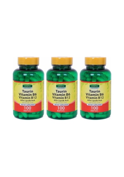 Vitapol Taurin 500 Mg Vitamin B6 Vitamin B12 3X100 Kapsül