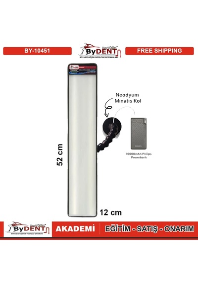 Pdr Boyasız Göçük Düzeltme Şarjlı 2 Ledli Uzun Lamba Mıknatıslı 52x12