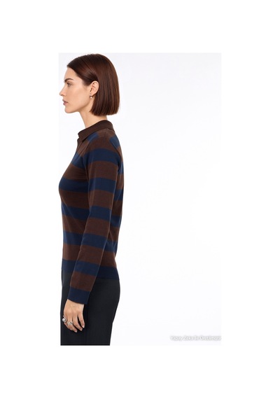 Yargıcı Regular Polo Yaka Uzun Kol Kazak 26kktr2099x 003 Kahverengi