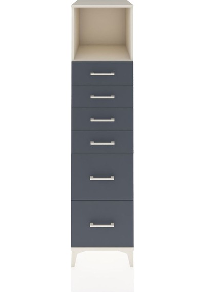 Kronos Dolap Tek Raflı 6 Çekmeceli 44x59x182 Aytaşı-antrasit Aytaşı