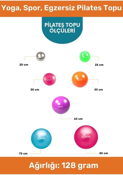 Profesyonel Seri Dayanıklı Yüksek Kalite Mini Gymball 20cm Turuncu Pilates Topu + Şişirme Pompa