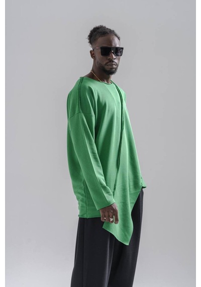 Yeşil Asimetrik Sweatshirt Yeşil