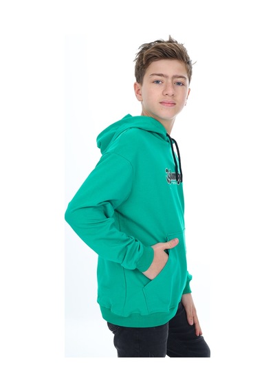 Toontoy Kids Toontoy Erkek Çocuk Oversize Kapüşonlu Hafif Düşük Omuz Baskılı Sweatshirt - 2 İplik Koyu Yeşil Toontoy Kids Toontoy Erkek Çocuk Oversize Kapüşonlu Hafif Düşük Omuz Baskılı Sweatshirt - 2 İplik Koyu Yeşil
