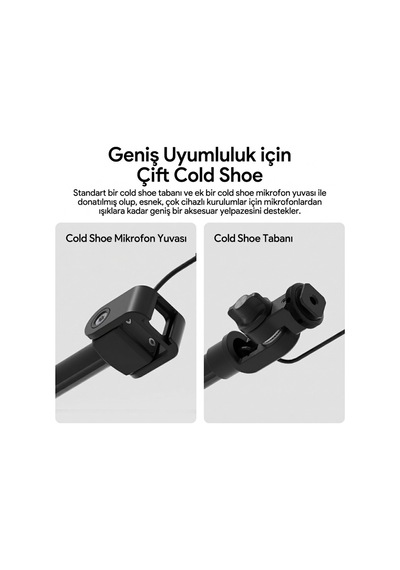 Ulanzi Zj08 Cold Shoe Mikrofon Uzatma Kolu Ayarlanabilir Boom Arm - S008